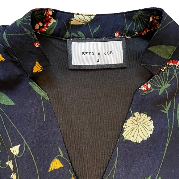 Effy‎ & Joe Floral Fit & Flare 3/4 Sleeve Mini Dress Size S - Picture 3 of 6